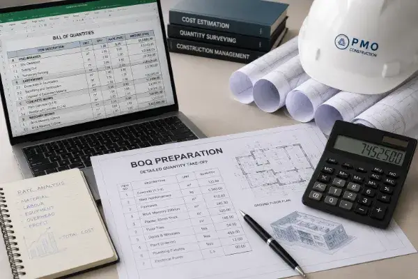 BOQ preparation and quantity surveying for construction project
