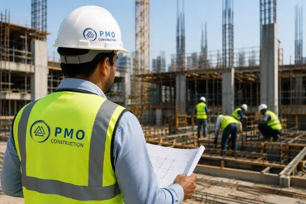 Quality control inspection on construction site